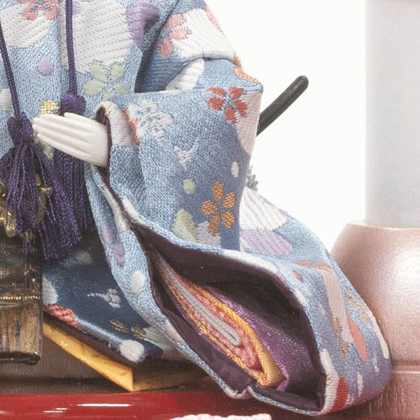 吉徳　 雛人形　円形 丸形 ピンク塗り アクリルケース入り 柳 親王飾り 御雛　詳細画像