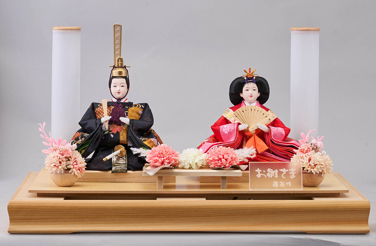 雛人形 藤翁 香月 三五親王飾り 白木 木目 桧 格子 アクリルケース 詳細画像 藤翁 雛人形 香月 三五親王飾り 白木 木目 桧 格子 アクリルケース 詳細画像