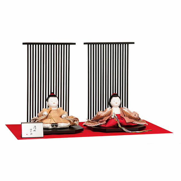 清水ゆたか作 ほのほ 三五親王 黒塗り格子衝立 親王飾り