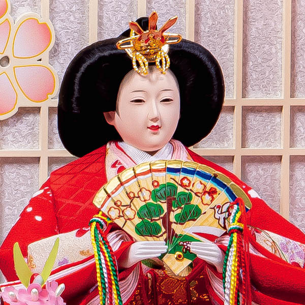 平安豊久　 雛人形　もなみ 三五親王 ピンク塗り アクリルケース飾り　詳細画像