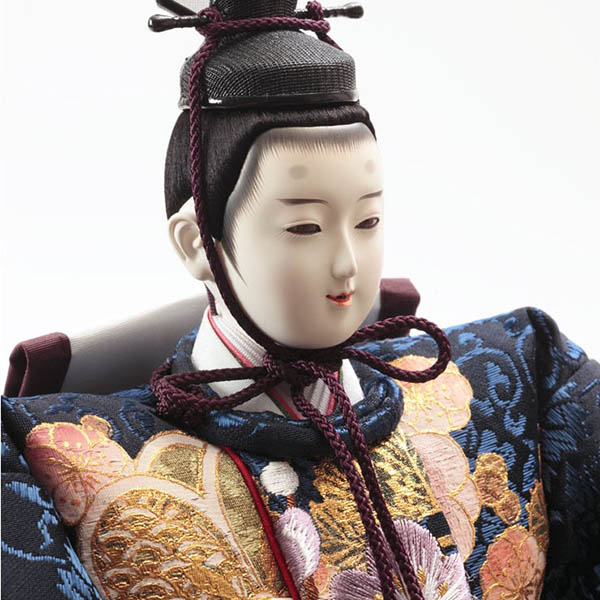 久月　 雛人形　久月 御園雛 衣裳着 木製五人飾り 金彩刺繍 十番親王 三五官女　詳細画像