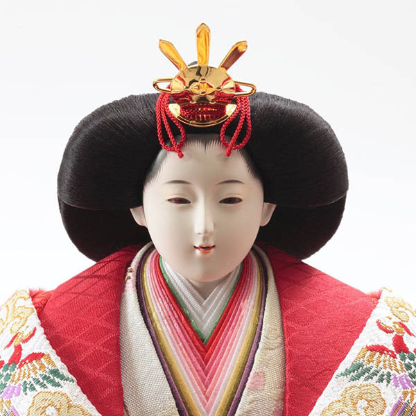 久月　 雛人形　久月 御園雛 衣裳着 木製五人飾り 金彩刺繍 十番親王 三五官女　詳細画像