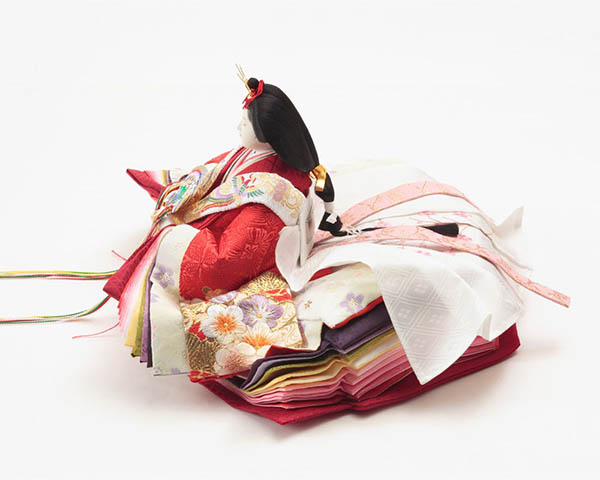 久月　 雛人形　久月 御園雛 衣裳着 木製五人飾り 金彩刺繍 十番親王 三五官女　詳細画像
