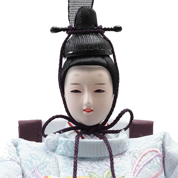 久月　 雛人形　久月 楢 衣裳着 収納五人飾り 白木 木目 刺繍 芥子親王 柳官女　詳細画像