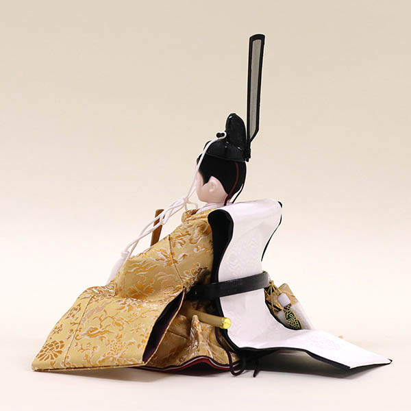 久月　 雛人形　横山薫作 衣裳着 収納親王飾り 正絹 黄櫨染 小三五親王 木胴木手 久月監製　詳細画像