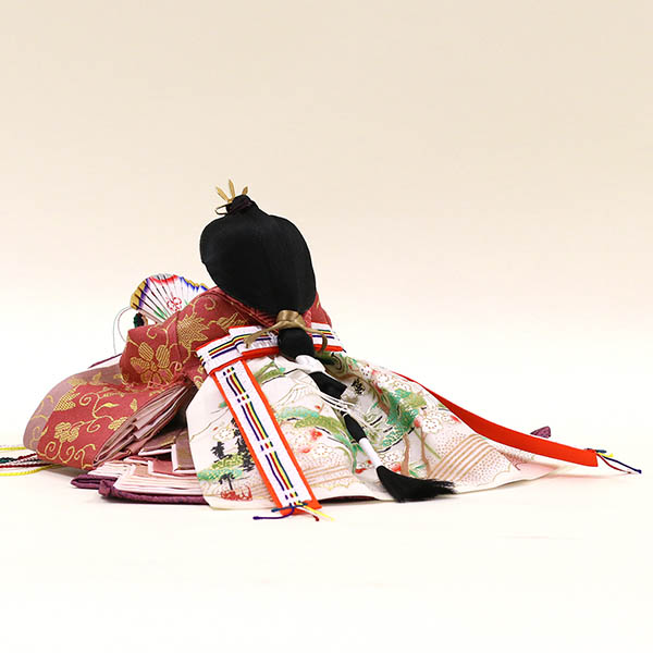 久月　 雛人形　横山薫作 衣裳着 収納親王飾り 正絹 黄櫨染 小三五親王 木胴木手 久月監製　詳細画像