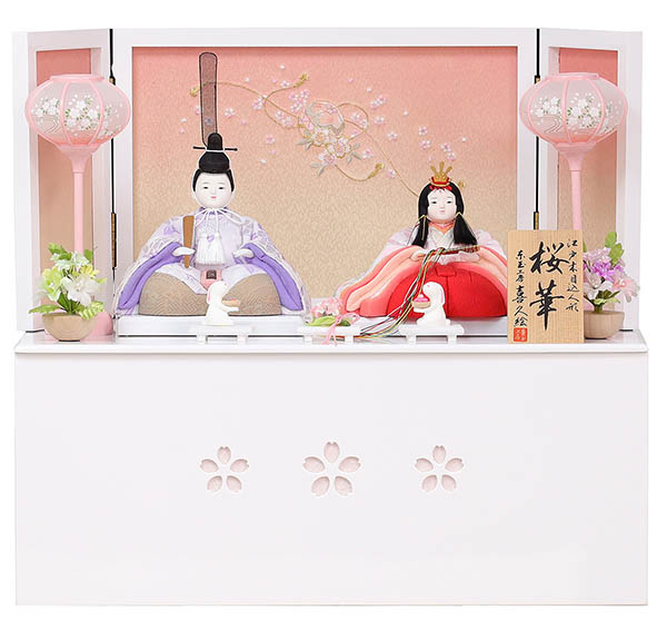 喜久絵作 桜華 NO.2 刺繍 木目込み 親王収納飾り