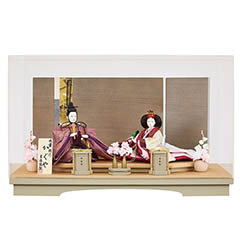 雛人形: 秋葉聡作 かぐや アクリルケース入り 芥子 親王飾り 【139K22352】
