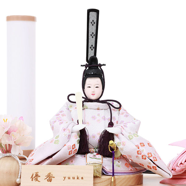 雛人形 フジキ 優香作 衣裳着 京十三番親王 アレンジフラワー 白木 木目 アクリルケース飾り 詳細画像 フジキ 雛人形 優香作 衣裳着 京十三番親王 アレンジフラワー 白木 木目 アクリルケース飾り 詳細画像