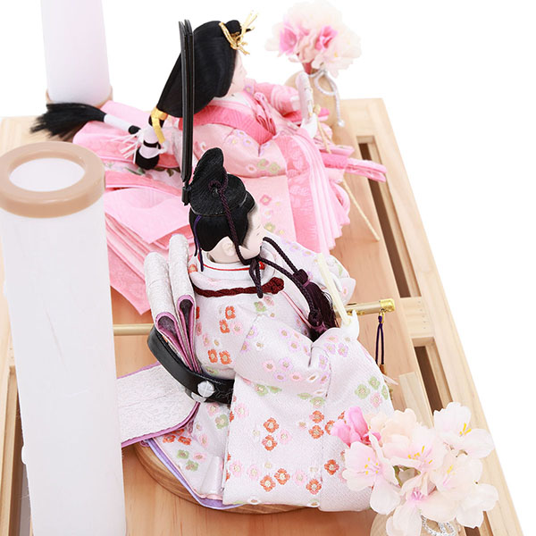 雛人形 フジキ 優香作 衣裳着 京十三番親王 アレンジフラワー 白木 木目 アクリルケース飾り 詳細画像 フジキ 雛人形 優香作 衣裳着 京十三番親王 アレンジフラワー 白木 木目 アクリルケース飾り 詳細画像