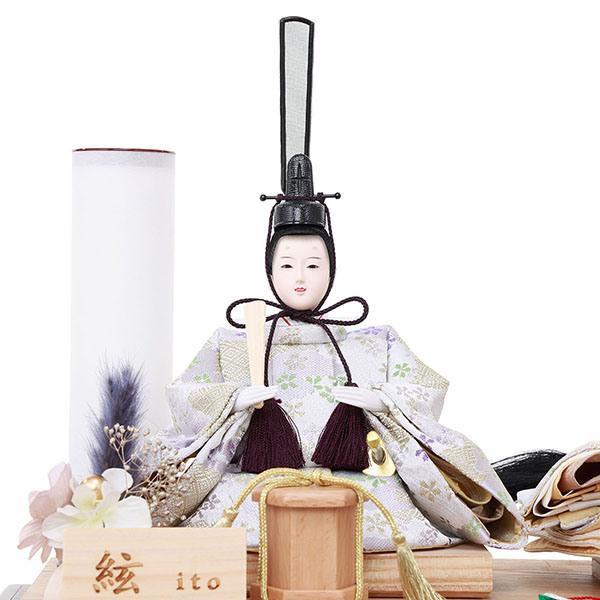 雛人形 フジキ 絃 ito 小芥子親王 アレンジフラワー 白木 木目 アクリルケース飾り 詳細画像 フジキ 雛人形 絃 ito 小芥子親王 アレンジフラワー 白木 木目 アクリルケース飾り 詳細画像