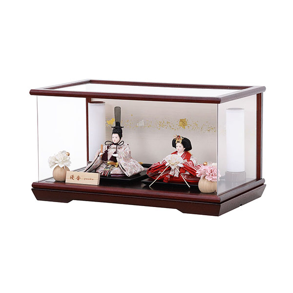 フジキ　 雛人形　優香作 衣裳着 京十四番親王 花梨 アクリルケース飾り　詳細画像