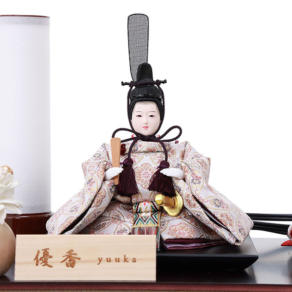 フジキ　 雛人形　優香作 衣裳着 京十四番親王 花梨 アクリルケース飾り　詳細画像