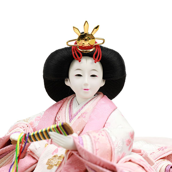 雛人形 フジキ 羽衣雛 衣裳着 京十四番親王 二曲モカ多賀桜屏風 平飾り 詳細画像 フジキ 雛人形 羽衣雛 衣裳着 京十四番親王 二曲モカ多賀桜屏風 平飾り 詳細画像