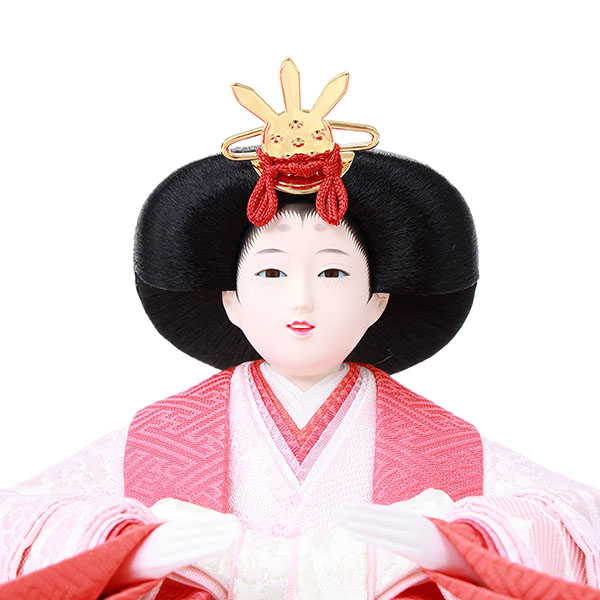 フジキ　 雛人形　cocona 衣裳着 小芥子親王 白木 木目 アレンジフラワー 三曲屏風 収納箱飾り　詳細画像