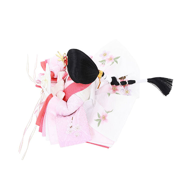 フジキ　 雛人形　cocona 衣裳着 小芥子親王 白木 木目 アレンジフラワー 三曲屏風 収納箱飾り　詳細画像