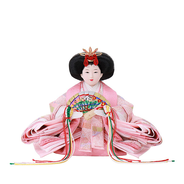 フジキ　 雛人形　紙音 衣裳着 柳親王 檜 八重桜刺繍屏風 収納箱飾り　詳細画像