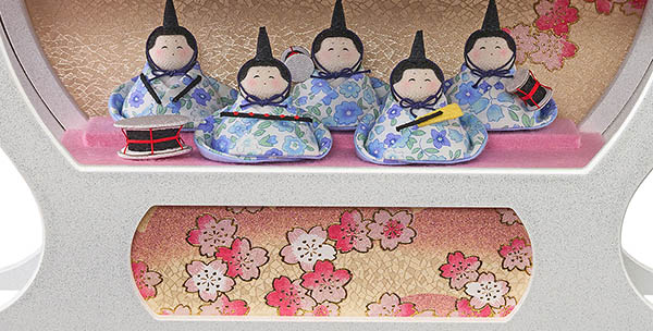 藤翁　 雛人形　舞こてい わらべ十人飾り 手鏡型 アクリルケース オルゴール付き　詳細画像