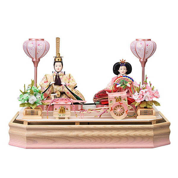 雛人形 藤翁 結芽 三五親王飾り 白木 木目 栓欅六角 アクリルケース 詳細画像 藤翁 雛人形 結芽 三五親王飾り 白木 木目 栓欅六角 アクリルケース 詳細画像