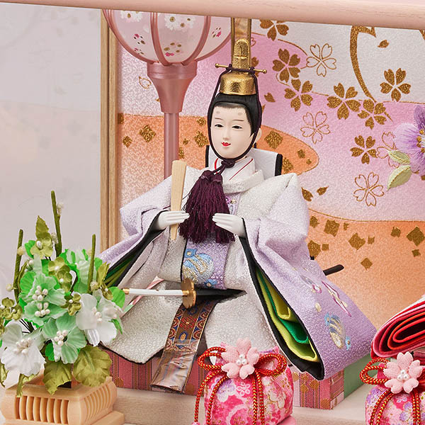 雛人形 藤翁 ゆきな 小三五親王飾り 白木 木目 六角 ホワイトオークボカシ 刺繍バック アクリルケース オルゴール付き 詳細画像 藤翁 雛人形 ゆきな 小三五親王飾り 白木 木目 六角 ホワイトオークボカシ 刺繍バック アクリルケース オルゴール付き 詳細画像