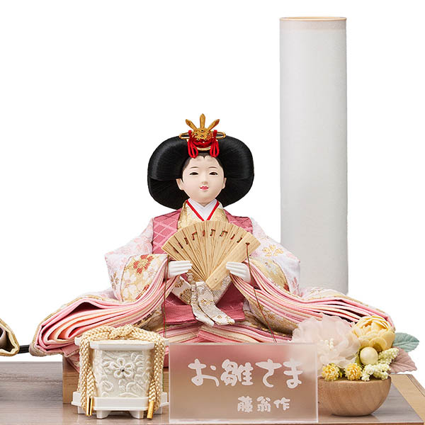 雛人形 藤翁 みづき 小三五親王飾り 薄茶 木目 栓 飾り格子 アクリルケース 詳細画像 藤翁 雛人形 みづき 小三五親王飾り 薄茶 木目 栓 飾り格子 アクリルケース 詳細画像