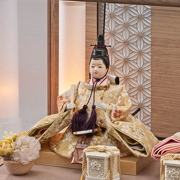 雛人形 藤翁 みづき 小三五親王飾り 薄茶 木目 栓 飾り格子 アクリルケース 詳細画像 藤翁 雛人形 みづき 小三五親王飾り 薄茶 木目 栓 飾り格子 アクリルケース 詳細画像