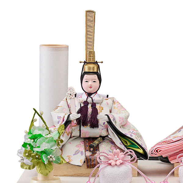 雛人形 藤翁 ひなた 豆親王飾り 白 白木 木目 丸型 かぶせ型 ACケース 飾花バック アクリルケース 詳細画像 藤翁 雛人形 ひなた 豆親王飾り 白 白木 木目 丸型 かぶせ型 ACケース 飾花バック アクリルケース 詳細画像