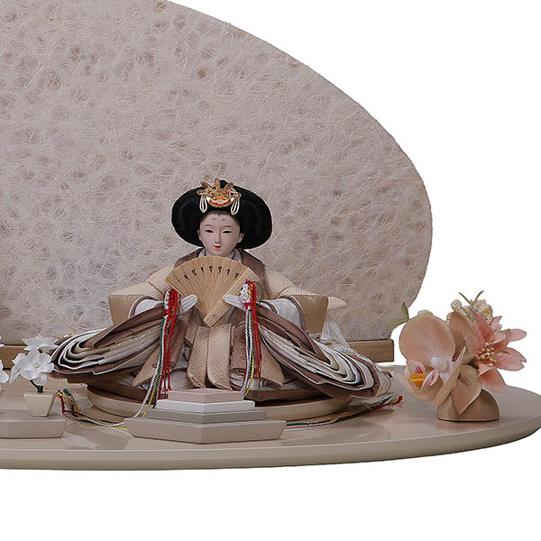 平安豊久　 雛人形　なぎさ 芥子親王 平飾り 繭飾 LED灯付衝立　詳細画像