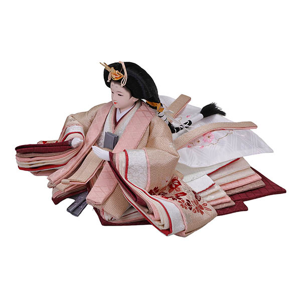 平安豊久　 雛人形　ことは 芥子親王 平飾り LED灯付 泥金紅白南天衝立　詳細画像