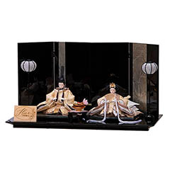 雛人形: しほ 芥子親王 平飾り 四曲屏風