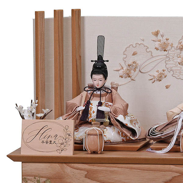 平安豊久　 雛人形　えま 小芥子親王 収納飾り 白木 麻の葉LED灯付収納箱　詳細画像