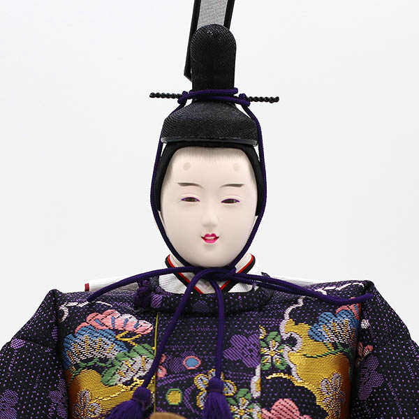 久月　 雛人形　段織 衣裳着 十番親王 小三五官女 五人飾り 木製 三段飾り　詳細画像