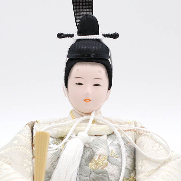 久月　 雛人形　刺繍 衣裳着 小芥子親王 平飾り 白木 木目　詳細画像
