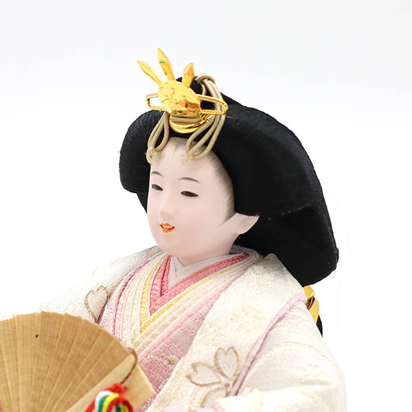 久月　 雛人形　刺繍 衣裳着 小芥子親王 平飾り 白木 木目　詳細画像