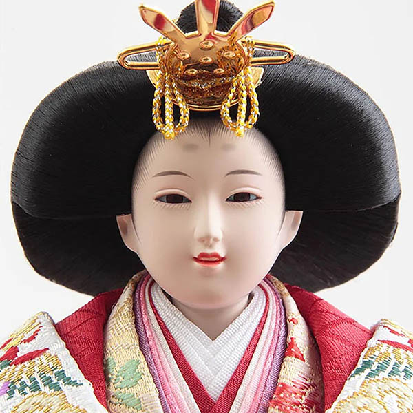 久月　 雛人形　衣裳着 小三五親王 小芥子官女 五人飾り 収納三段飾り　詳細画像