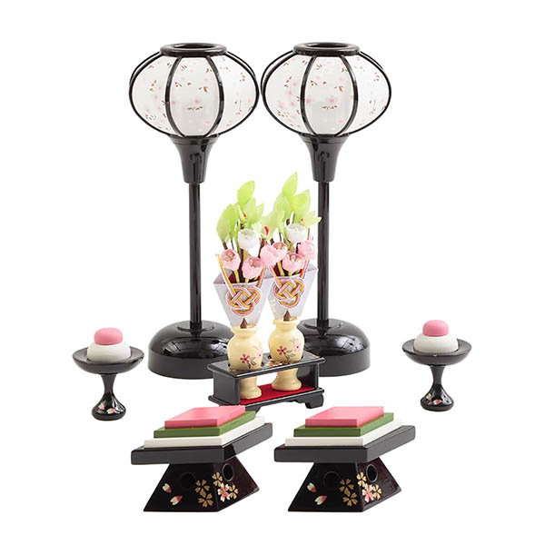 久月　 雛人形　衣裳着 小三五親王 小芥子官女 五人飾り 収納三段飾り　詳細画像