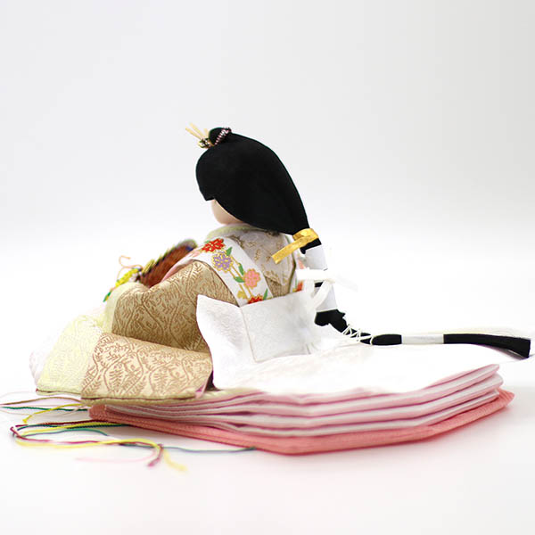 久月　 雛人形　衣裳着 小三五親王 小芥子官女 五人飾り 引き出し式収納箱　詳細画像