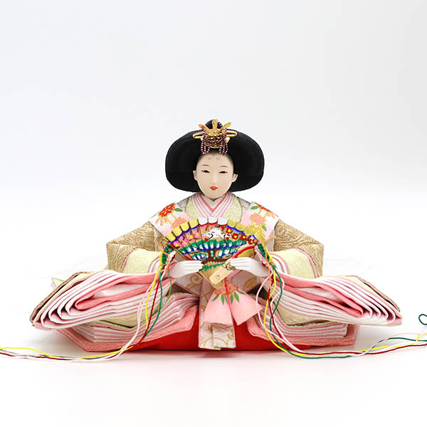 久月　 雛人形　衣裳着 小三五親王 小芥子官女 五人飾り 引き出し式収納箱　詳細画像