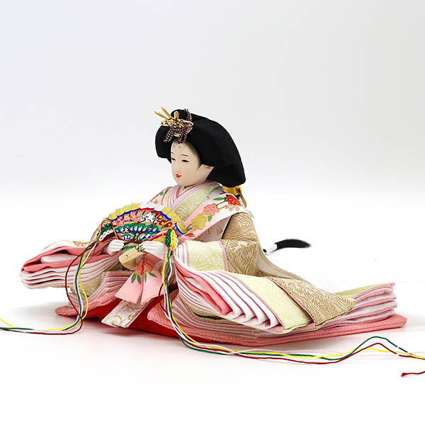 久月　 雛人形　衣裳着 小三五親王 小芥子官女 五人飾り 引き出し式収納箱　詳細画像