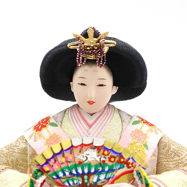 久月　 雛人形　衣裳着 小三五親王 小芥子官女 五人飾り 引き出し式収納箱　詳細画像