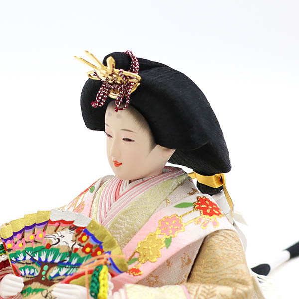 久月　 雛人形　衣裳着 小三五親王 小芥子官女 五人飾り 引き出し式収納箱　詳細画像