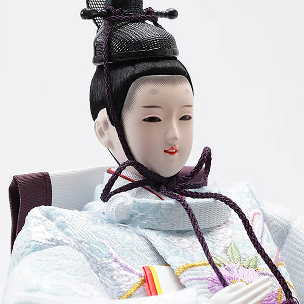 久月　 雛人形　銘木 檜 刺繍 衣裳着 芥子親王 柳官女 五人飾り 収納三段飾り 引き出し式収納箱　詳細画像