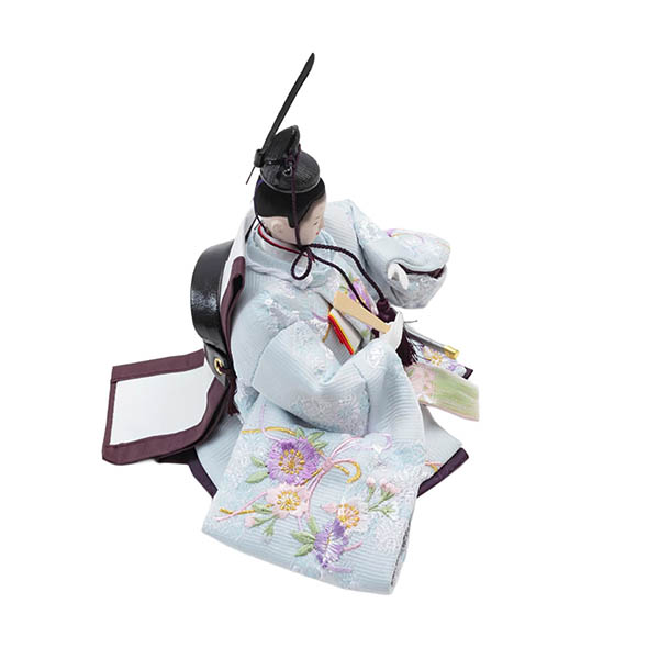 久月　 雛人形　銘木 檜 刺繍 衣裳着 芥子親王 柳官女 五人飾り 収納三段飾り 引き出し式収納箱　詳細画像