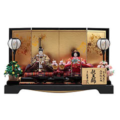 雛人形: 二世光匠作 西陣織金襴 衣裳着 京十一番親王 平飾り 久月監製 【D-31】