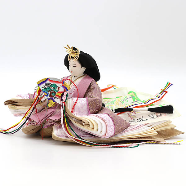 雛人形 久月 二世光匠作 正絹 衣裳着 京十二番親王 平飾り 白木 木目 久月監製 詳細画像 久月 雛人形 二世光匠作 正絹 衣裳着 京十二番親王 平飾り 白木 木目 久月監製 詳細画像