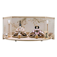 雛人形: 二世光匠作 正絹 衣裳着 京十二番親王 白木 木目 久月監製 【D-34】