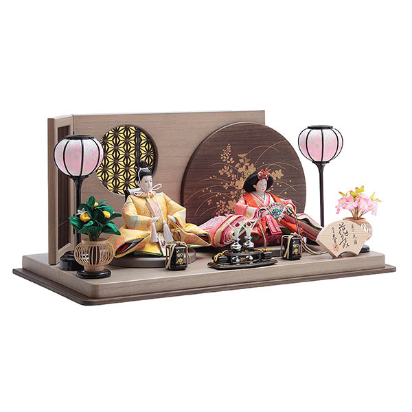 久月　 雛人形　光園作 衣裳着 小三五親王 平飾り 花がすみ 久月監製　詳細画像