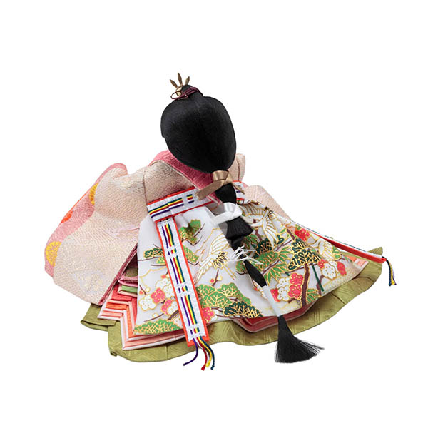 久月　 雛人形　横山薫作 正絹 衣裳着 芥子親王 平飾り 白木 木目 飾り台 久月監製　詳細画像