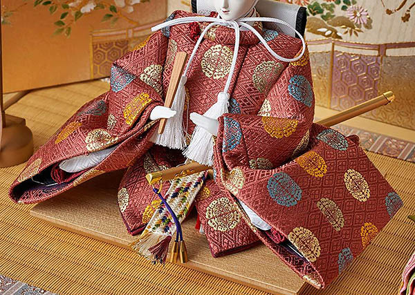 久月　 雛人形　横山薫作 正絹 衣裳着 芥子親王 平飾り 白木 木目 飾り台 久月監製　詳細画像