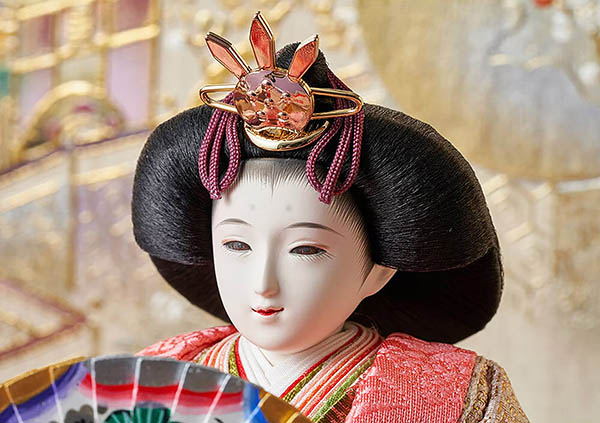 久月　 雛人形　横山薫作 正絹 衣裳着 芥子親王 平飾り 白木 木目 飾り台 久月監製　詳細画像